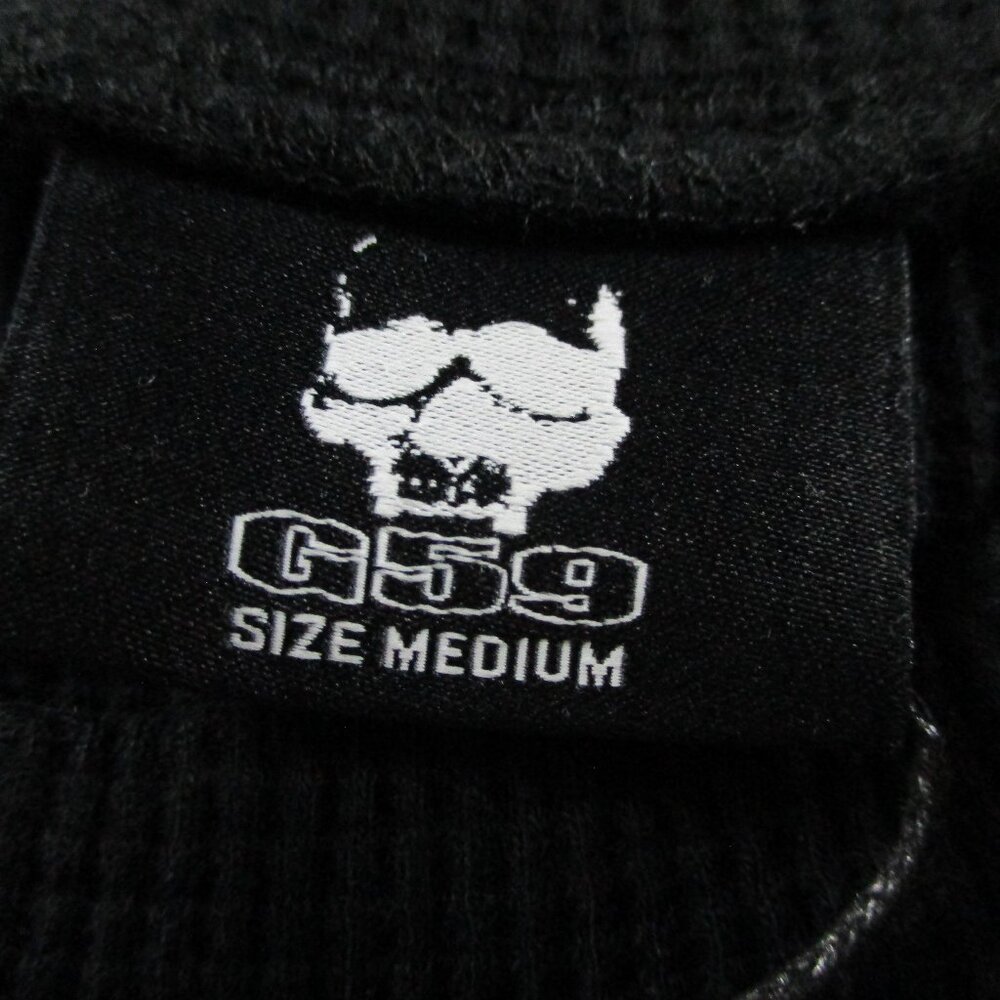 G59 Records Shirt Mens Medium Black Thermal Waffle Knit CrewLogo Suicideboys - Picture 5 of 10